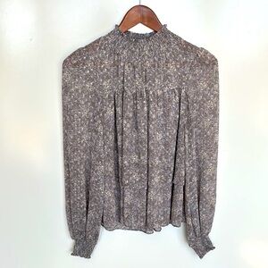 Elegant Gray Ruffled Blouse